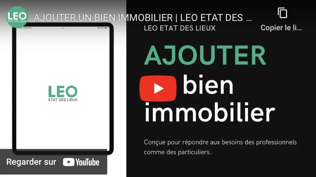 AJOUTER UN BIEN IMMOBILIER APPLICATION LEO ETAT DES LIEUX